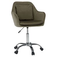Kancelářské křeslo KLIAN sametová látka Velvet šedo-hnědá taupe, kov chrom Kancelářské křeslo KLIAN sametová látka Velvet šedo-hnědá taupe, kov chrom