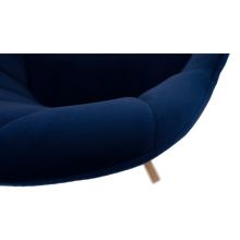 Otočné designové jídelní křeslo DALIO sametová látka Velvet tmavě modrá, buk