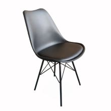 Jídelní židle TAMORA plast, ekokůže a kov černý, VÝPRODEJ, poslední 1 kus