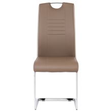 Jídelní židle DCL-406 COF koženka coffee, boky cappuccino, chrom