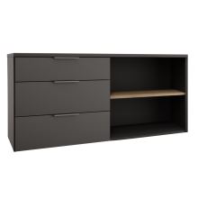 Komoda ADAPO ADP05, š.130 cm, antracit a dub cremona