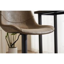 Barová židle AUB-714 CRM ekokůže béžově krémová, kov černý lak mat