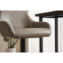 Barová židle AUB-716 GREY3 látka šedá v imitaci vintage kůže, kov černý lak mat