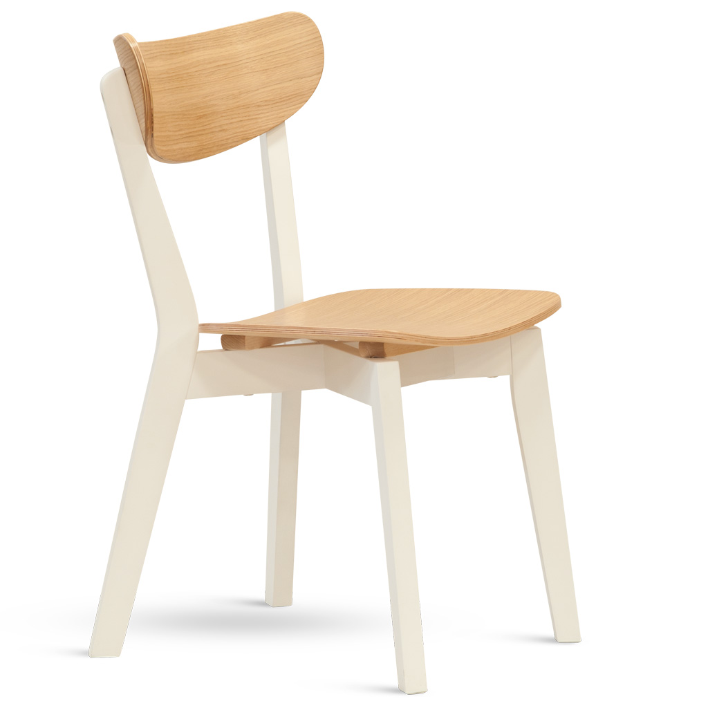 Jídelní židle NICO překližka dub, kostra buk, barva bílá