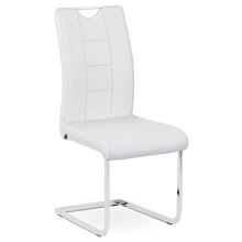 Jídelní židle DCL-411 WT koženka bílá, chrom