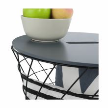 Příruční stolek BATIS TYP 3 MDF barva grafit, kov černý lak