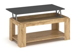 Konferenční stolek GERIT 100x52 cm, dub minerva a šedá