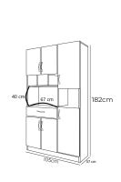 Multifunkční skříň ROIRO 105 cm, lamino matná bílá (2)