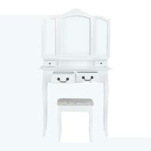 Toaletní stolek s taburetem REGINA NEW MDF barva bílá