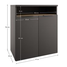 Komoda ADAPO ADP04, š.67 cm, antracit a dub cremona (1)