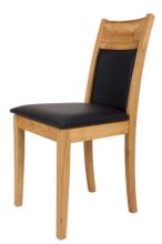 Jídelní židle Z51 Gerda, masiv dub, olej, ekokůže černá