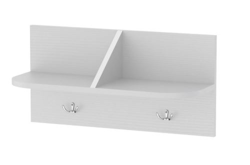 Věšák s policí ALVITO 60 cm, matná bílá