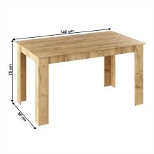 Jídelní stůl GENERAL new 140x80 cm, lamino dub artisan