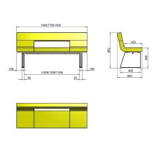 Moderní designová jídelní lavice LAS VEGAS rovná 150 cm, český výrobek