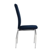 Jídelní židle OLIVA NEW sametová látka Velvet modrá, kov chrom