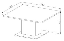 Jídelní stůl ANITA 1, 138x80 cm, bílý lesk a bílý mat