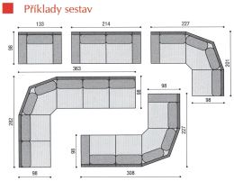 Čalouněná variabilní sedací souprava VARIANT český výrobek