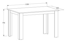 Jídelní stůl MANGA 120x80 cm, dub artisan a matná bílá