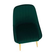 Jídelní židle PERLIA sametová látka Velvet smaragdová, kov gold chrom zlatý