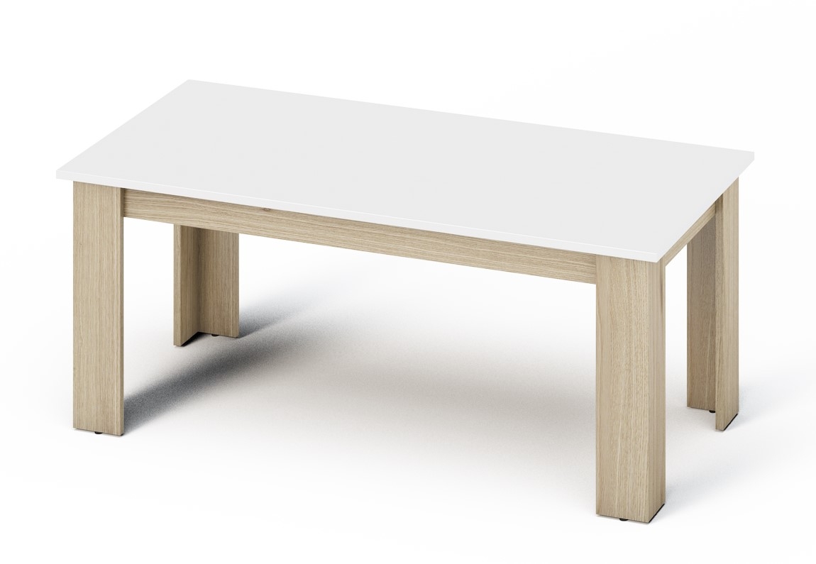 Konferenční stolek KANO 120x60 cm, dub sonoma a bílá mat