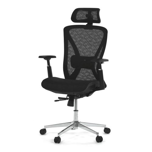 Kancelářská židle KA-S258 BK síťovina mesh černá, kovový kříž