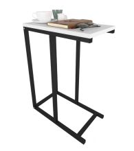 Odkládací příruční stolek PAOLINI lamino bílý mat, kov černý mat