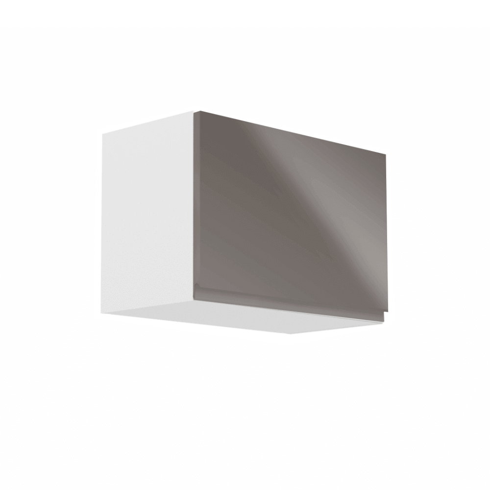 Horní skříňka, bílá / šedý extra vysoký lesk, AURORA G50K
