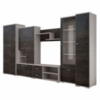 Obývací stěna ARS 370 cm, jasan a dub americký (2)