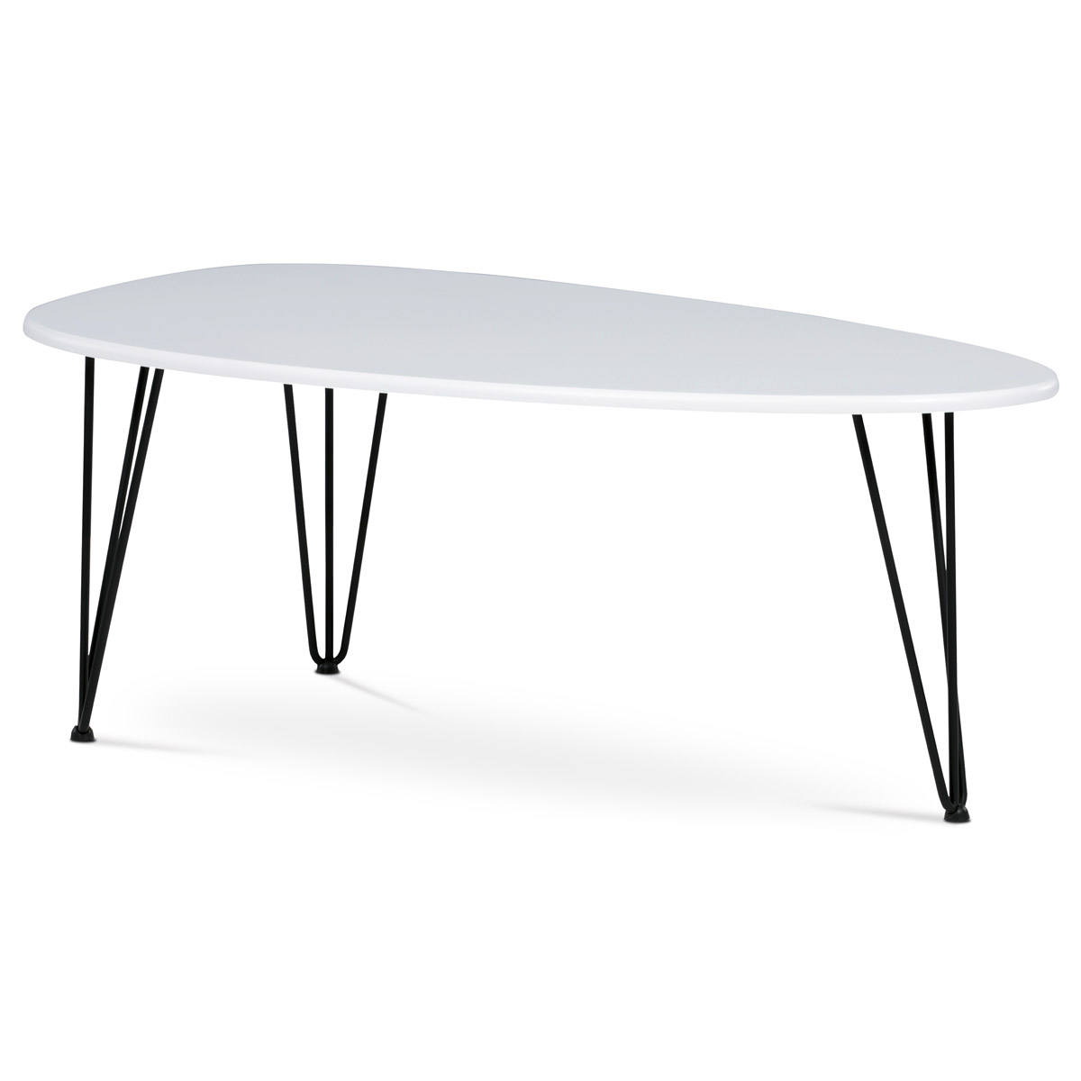 Konferenční stolek AF-3014 WT, 120x67 cm, v.46 cm, MDF bílý mat, kov černý lak mat