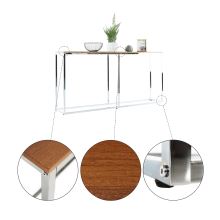 Konzolový stolek v industriálním stylu KORNIS MDF fólie dub, kov chrom