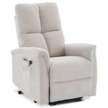 Relaxační elektricky polohovatelné a masážní křeslo s výhřevem a USB TV-929 CRM2 látka krémová