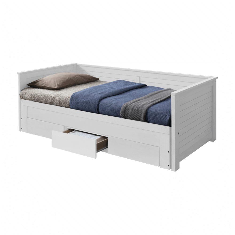 Rozkládací postel GORETA 90-180x200 cm, masiv a MDF barva bílá