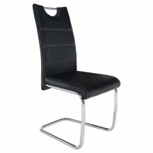 Jídelní židle ABIRA NEW ekokůže černá, kov chrom