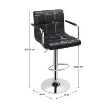 Barová židle LEORA 3 new, ekokůže černá, kov chrom