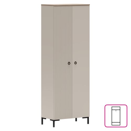 Skříň, šedohnědá Taupe/dub silverjack, DOMCA 2D