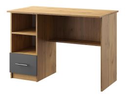 Pracovní stůl OFFICE KIT typ 4, š.110 cm, dub apalačský a šedá, levý