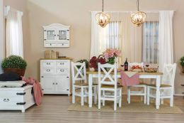 Rustikální lavice POPRAD WHITE SIL20:bílá patina-tmavý vosk (9)
