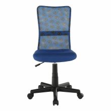 Dětská otočná židle GOFY síťovina modrá vzor, plast černý