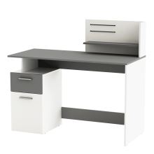 PC stůl PLATON bílá a tmavě šedá