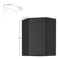 Horní rohová skříňka, černá, SIBER 60x60 GN-90 1F (8)
