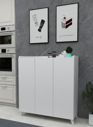 Komoda 3D CARTER 90 cm, matná bílá