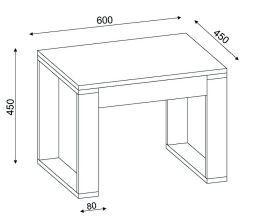 Konferenční stolek BRITOS 60x45 cm, lamino bílá matná a cordoba