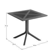 Zahradní stůl DENTON 80x80 cm, plast černý