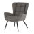 Křeslo ušák AK-H9206 GREY2 látka šedá, kov černý matný lak, VÝPRODEJ