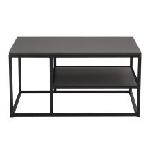 Konferenční stolek BARMIO 90x60 cm, MDF deska grafitová, kov černý lak