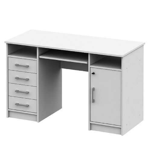 PC stůl B9 NEW 123,5 cm, matná bílá