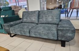 Luxusní pohovka OULU 022 látka Touch me 6 Amazonite, dřevo a kov černá, český výrobek, VÝPRODEJ