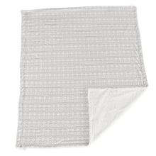 Oboustranná beránková deka MARITA 150x200 cm, šedá/bílá/vzor