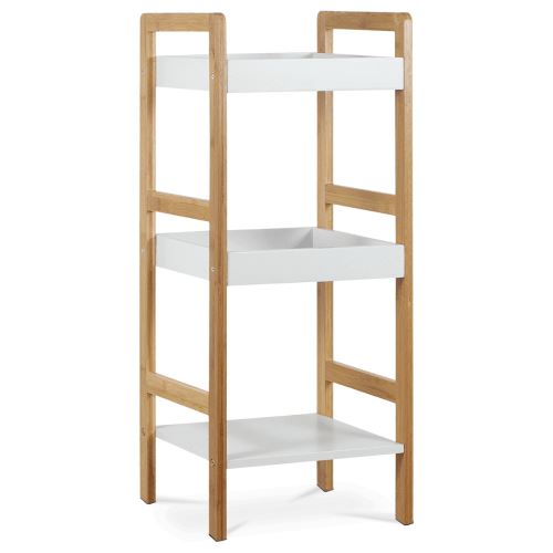 Regál DR-013-3 bambus a MDF bílá