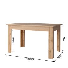 Rozkládací jídelní stůl, dub wotan, 132-175x80 cm, MORATIZ